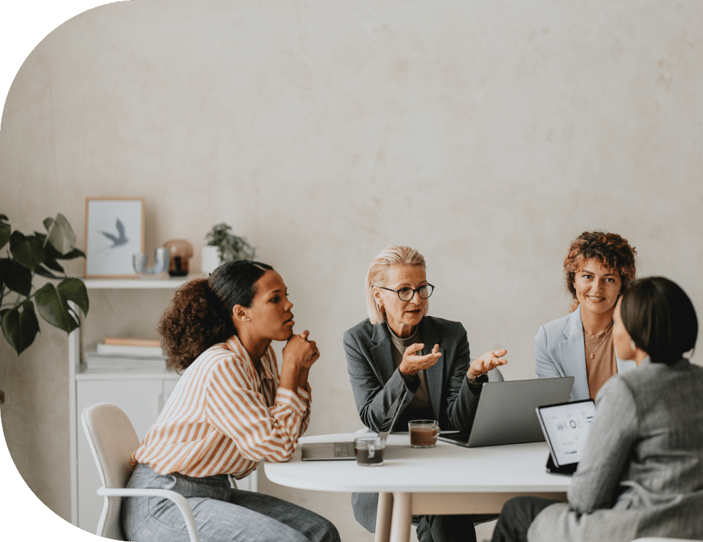 A group of coworkers in a meeting
