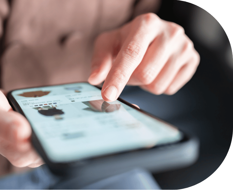 Person scrolling an eCommerce site on a phone